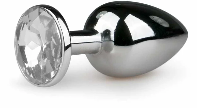 Diogol Metal Plug Sidabrinis with Clear Crystal S - Compact Aliuminio Model