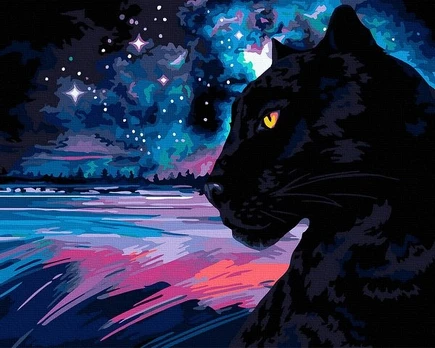Tapyba Pagal Skaičius: „Pantera prieblandoje“ 40x50 cm