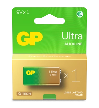 GP - Ultra Alkaline 9V Battery, 1604AU/6LF22, 1-Pack