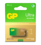 GP - Ultra Alkaline 9V Battery, 1604AU/6LF22, 1-Pack kaina