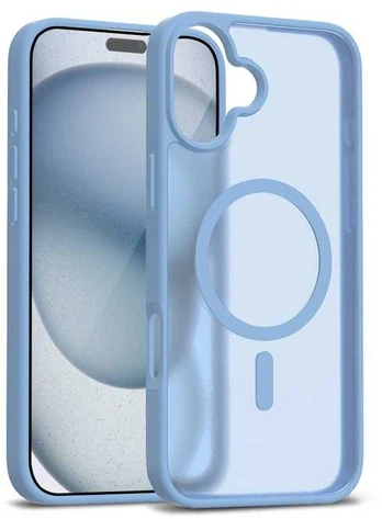 Crong Hibridinis matinis magnetinis „MagSafe“ dėklas „iPhone 17“, mėlynas