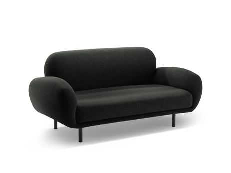Boucle Sofa, "Poppy", 2 Seats, 148x72x82, Black