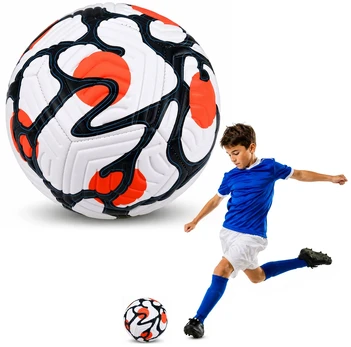 Futbolo kamuolys, baltas/oranžinis, 22 cm, dydis 5