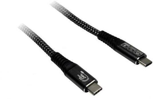 Kabelis USB TreQ Inter-Tech Kabelis AC USB-C 3.2 Gen 2x2, 240W - 1,5m