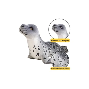 Lean Toys Plush Mascot Cuddly Toy Seal Gray 37cm