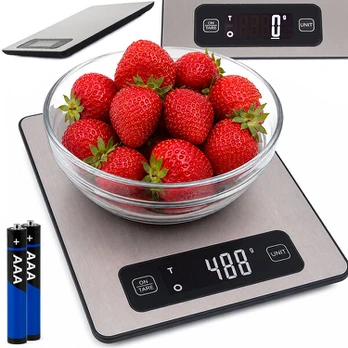 Virtuvinės svarstyklės Svarstyklės virtuvei Rivex S701, 5 Kg, Sidabrinė