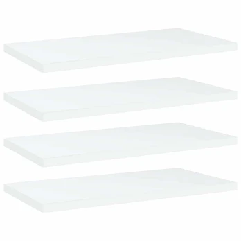 Knygų lentynos plokštės, 4vnt., baltos, 40x20x1,5cm, mdp