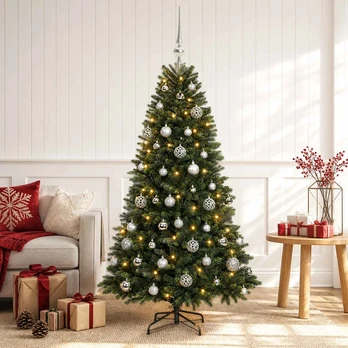 Dirbtinė Kalėdų eglutė su burbulais 120 cm 150 LED Šilta balta