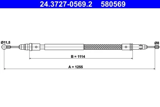 Trosas, stovėjimo stabdys ATE 24.3727-0569.2