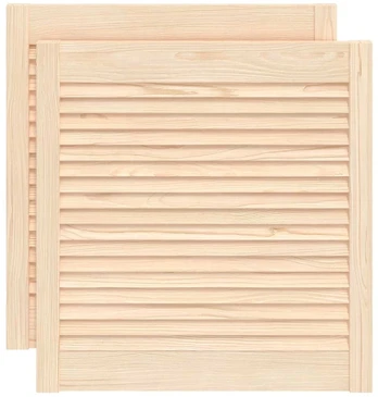 Spintelės durelės, 2vnt., 61,5x59,4cm, pušis, žaliuzių dizaino