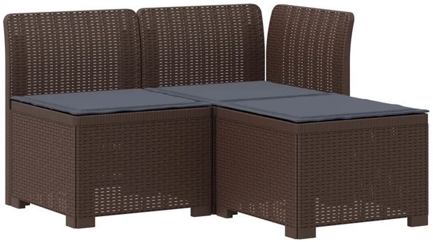 3-vietė sodo sofa su pagalvėlėmis, Rattan išvaizda PP Ruda