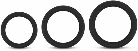 EasyToys Silicone Support Rings Set 3pcs Juodas - Flexible Sizes
