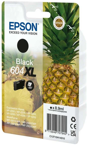 Epson 604 'Ananas' Tinte Single Pack Juodas XL mit RF/AM Tag