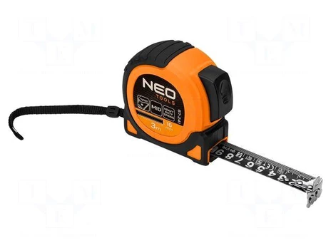 Measuring tape | L: 3m | Width: 16mm | Class: II | double-sided