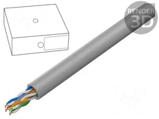 Wire | U/UTP | 4x2x26AWG | 6a | stranded | Cu | LSZH | grey | 100m kaina