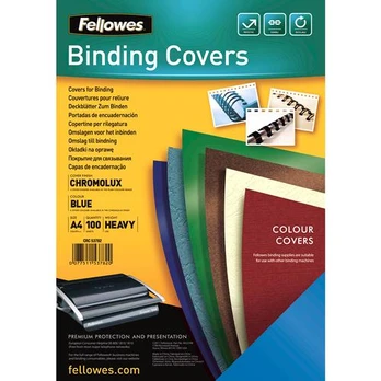 Fellowes okładki kartonowe Chromo A4 mėlyna, 100 vnt. mėlyna (5378203)