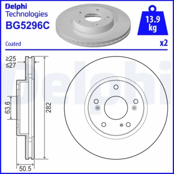 DELPHI BG5296C Brake Disc