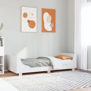 Lovos rėmas be čiužinio, baltas, 90x200cm, pušies masyvas
