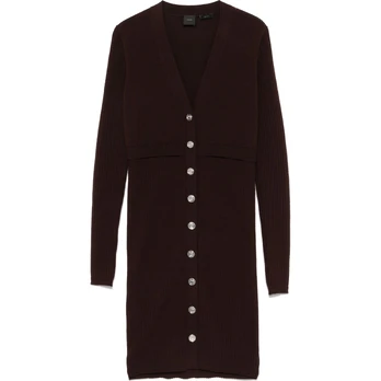 Mini suknelė moterims, Ruda, Long-sleeve knitted dress