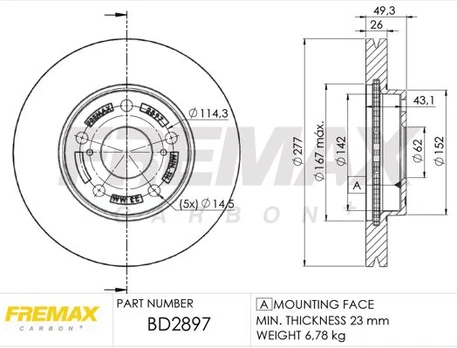 Stabdžių diskas FREMAX BD-2897