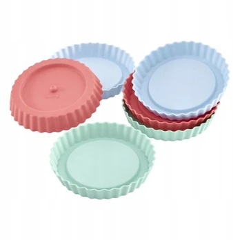 6 silikoninės keksiukų formelės, pastelinių spalvų, 12 cm