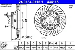 ATE 24.0134-0115.1 Brake Disc