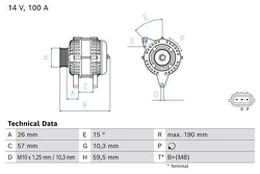 BOSCH 0 986 084 480 Kintamosios srovės generatorius