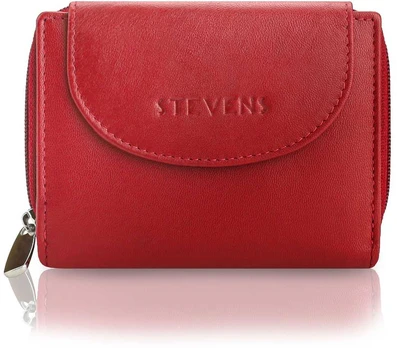 Moteriška odinė piniginė Stevens, raudona, su RFID apsauga Z01-D03