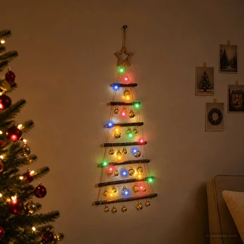 Kabančios Kalėdų eglutės su žaisliukais 90 cm 30 LED