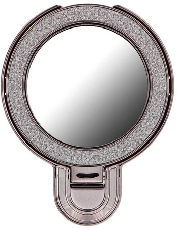Phone stand CIRCLE MIRROR - stick-on - juodas