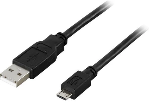 Kabelis DELTACO USB 2.0 "A-micro B", 2.0m, juodas / USB-302S