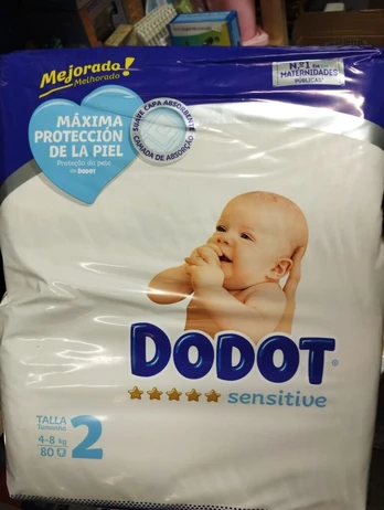 Sauskelnės Dodot 2 sensitive 4-8kg 80vnt