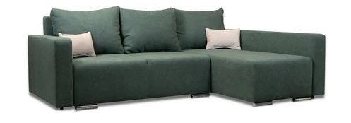 Kampinė sofa Megan (kairėje) Žalias