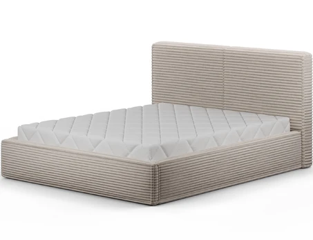 Pesillo Bed + wooden frame/ standard lift/ bedding box 160x200, Modern, Beige