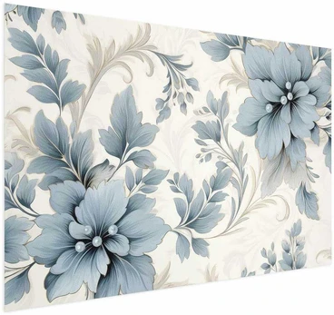 Artgeist Plakatas - Turquoise Ornamental Retro Flowers