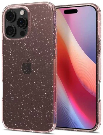 Dėklas Spigen Liquid Crystal Glitter, Rose Quartz - iPhone 16 Pro