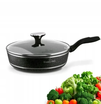 Starke Pro Celebrity Marble gili keptuvė 28 cm + dangtis, non-stick