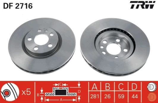 TRW DF2716 Brake Disc