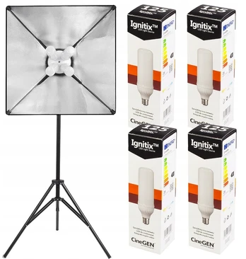 Cinegen Softbox 40x40cm Led su 4 lemputėmis ir stovu