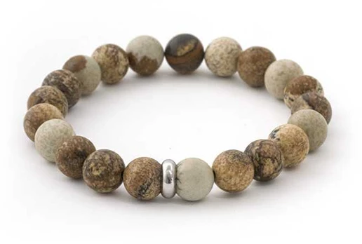Agato Jasper bead bracelet MINK108