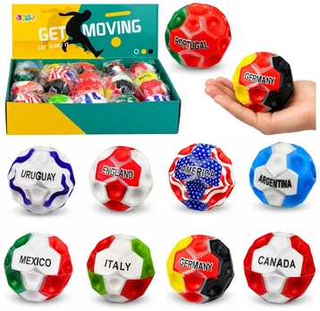 Lean Toys Foam Ball with Dimples for Bouncing Anti-Stress Flag 7cm