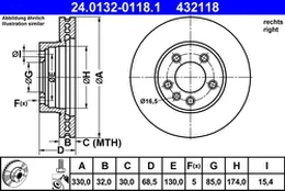 ATE 24.0132-0118.1 Brake Disc kaina