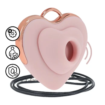 Luvie Heart-shaped AirTap System Necklace Vibrator Pink Compact