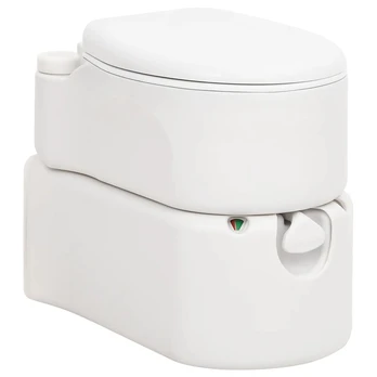 Integruotas stovyklavimo tualetas, baltas, 24+17l, HDPE/emalis