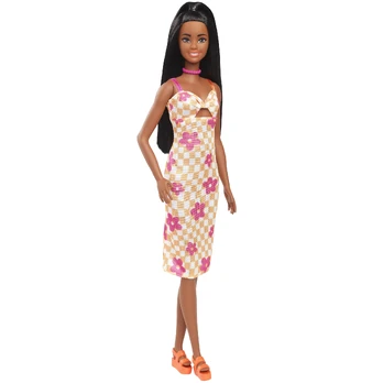 Mattel „Barbie“ madistė geltona suknele